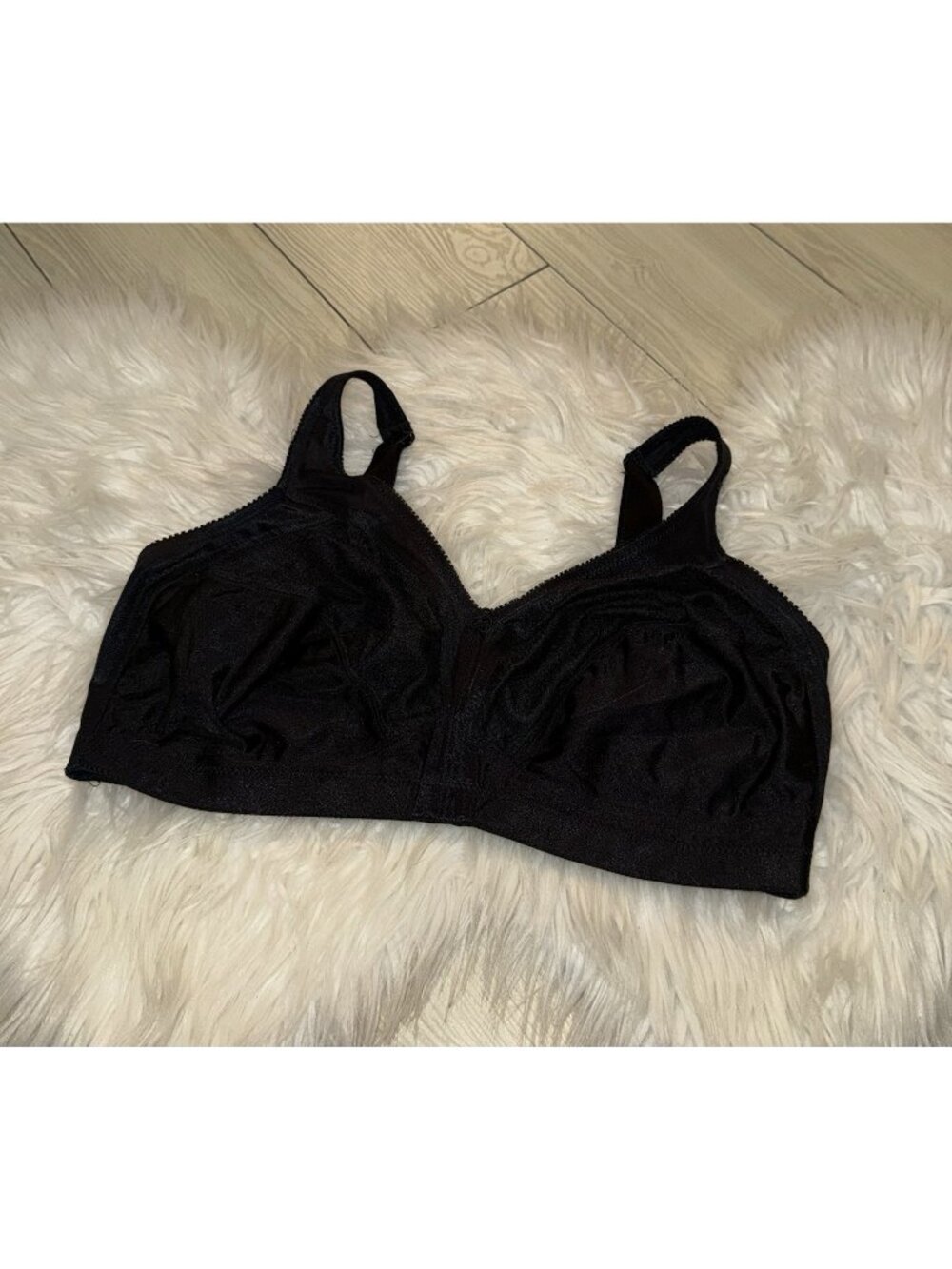 Vintage Vtg Adonna 128-4803 Unlined Wire Free Bra Womens 38DD Black